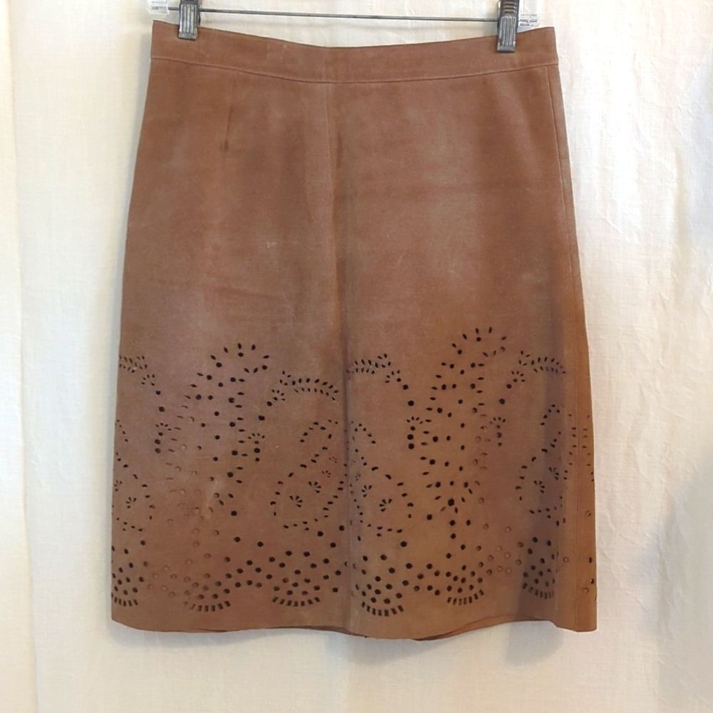 Theory Suede Skirt Laser cut Design Size 0